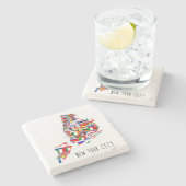 ニューヨーク市街フラッグズマップコースター ストーンコースター (横)