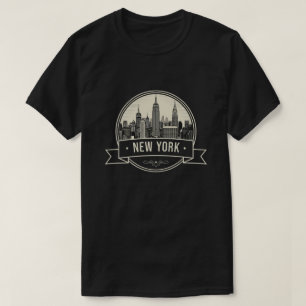 ニューヨーク市街並みスカイライントラベル Tシャツ
