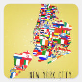 ニューヨーク市街区フラッグステッカー スクエアシール (正面)