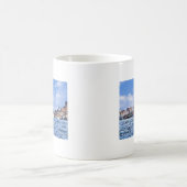 ニューヨーク市街地と帆船 コーヒーマグカップ (中央)