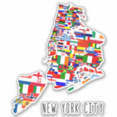 ニューヨーク市街地地図フラッグアート シール (正面)