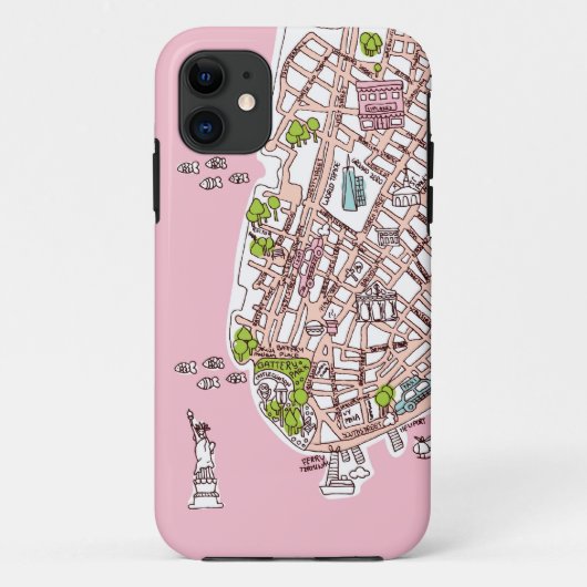 ニューヨーク市観光地図と電話ケース Case-Mate iPhoneケース (裏面)