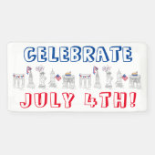 ニューヨーク市7月花火大会祝第4回 横断幕 (横)