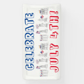 ニューヨーク市7月花火大会祝第4回 横断幕 (縦)