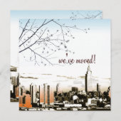 ニューヨーク市/ツインタワーのスカイライン/動くアナウンス 案内状 (正面/裏面)