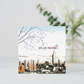 ニューヨーク市/ツインタワーのスカイライン/動くアナウンス 案内状 (スタンド正面)