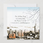 ニューヨーク市/ツインタワーのスカイライン/動くアナウンス 案内状 (裏面)