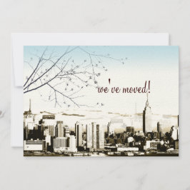 ニューヨーク市/ツインタワーのスカイライン/動くアナウンス 案内状