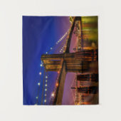 ニューヨーク市、ブルックリンブリッジアットナイト  タペストリー (正面)