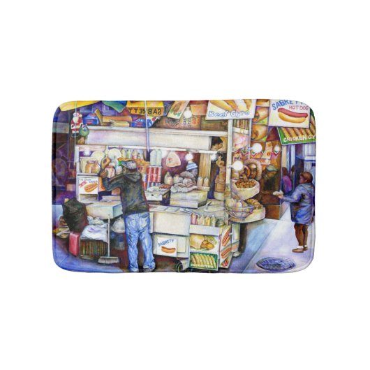 ニューヨーク市·ホットドッグ·ゴッド バスマット (正面)