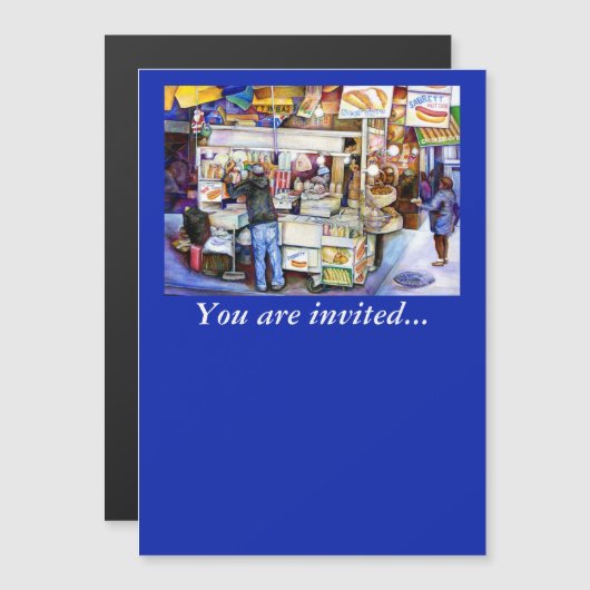 ニューヨーク市·ホットドッグ·ゴッド マグネット招待状 (正面/裏面)