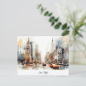 ニューヨーク市、ランドスケープ色彩の鮮やか付きはがき。 ポストカード (スタンド正面)