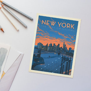 ニューヨーク市  夢の都 ポストカード
