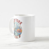 ニューヨーク市 自由の女神 レトロ コーヒーマグカップ (正面左)