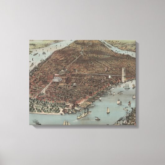 ニューヨーク市 | 1883 （カラーリトグラフ） キャンバスプリント (正面)