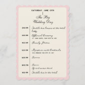 ニューヨーク市NY結婚式スケジュール ウィークエンドプログラム プログラム (裏面)