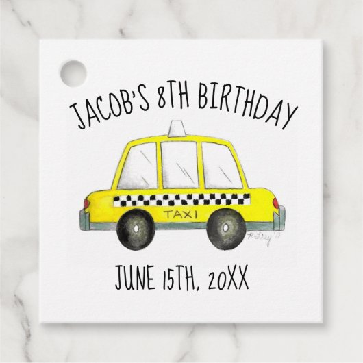 ニューヨーク市NYCイエロータクシーキャブバースデーパーティー フェイバータグ (正面)