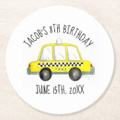 ニューヨーク市NYCイエロータクシーキャブバースデーパーティー ラウンドペーパーコースター (正面)