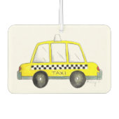 ニューヨーク市NYCイエロータクシー市松模様にキャブカー カーエアーフレッシュナー (正面)