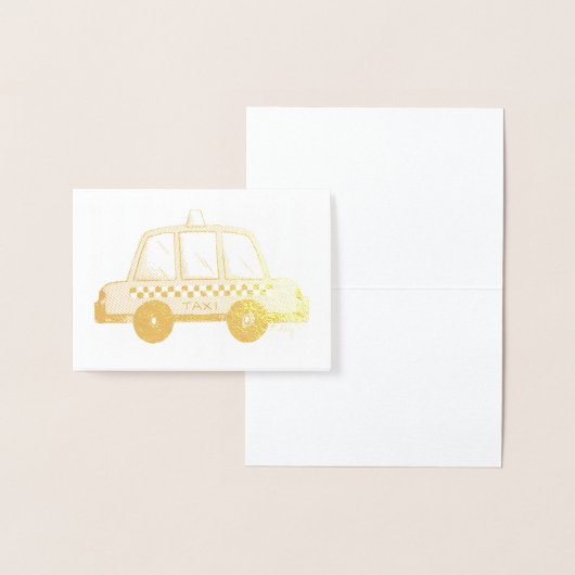 ニューヨーク市NYCイエロータクシー市松模様にキャブカー 箔カード (ディスプレー)