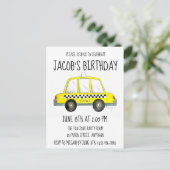 ニューヨーク市NYCイエロータク市松模様にシーキャブカー インビテーションポストカード (スタンド正面)