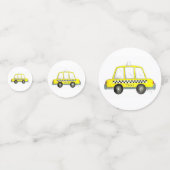 ニューヨーク市NYCイエロータク市松模様にシーキャブカー コンフェッティ (正面)