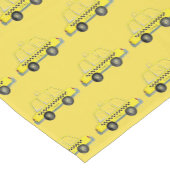 ニューヨーク市NYCイエロータク市松模様にシーキャブカー ショートテーブルランナー (コーナー)