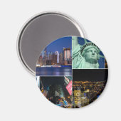 ニューヨーク市NYCコラージュ写真の街並 マグネット (正面/裏面)