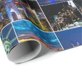 ニューヨーク市NYCコラージュ写真の街並 ラッピングペーパー (ロールコーナー)