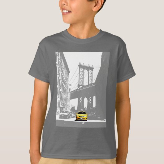 ニューヨーク市Nycブルックリンイエロータクシキッズボーイズ Tシャツ (正面)