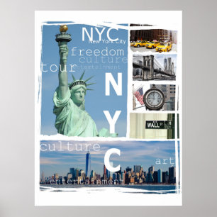 ニューヨーク市Nycマンハッタンリバティスタムニューヨーク ポスター