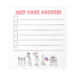 ニューヨーク市NYC愛国的7月4日のリスト ノートパッド