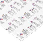 ニューヨーク市NYC 7月4日ランドマークUSA ショートテーブルランナー (コーナー)