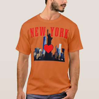 ニューヨーク市NYC NYスカイライン自由の女神 Tシャツ