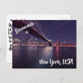 ニューヨーク市USAポストカードへようこそ ポストカード (正面/裏面)