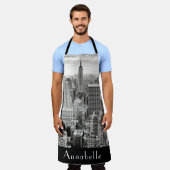 ニューヨーク帝国国家のパーソナライズ エプロン (着用した状態)