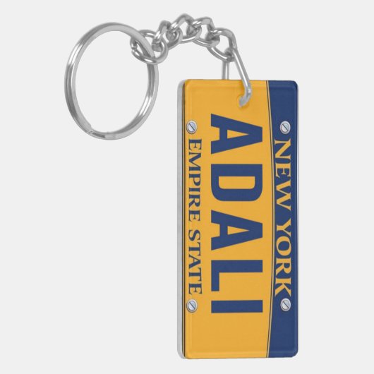 ニューヨーク帝国州のナンバープレートの芸術のカスタム キーホルダー (正面左)