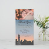 ニューヨーク建物結婚のサンキューフォトカード サンキューカード (スタンド正面)