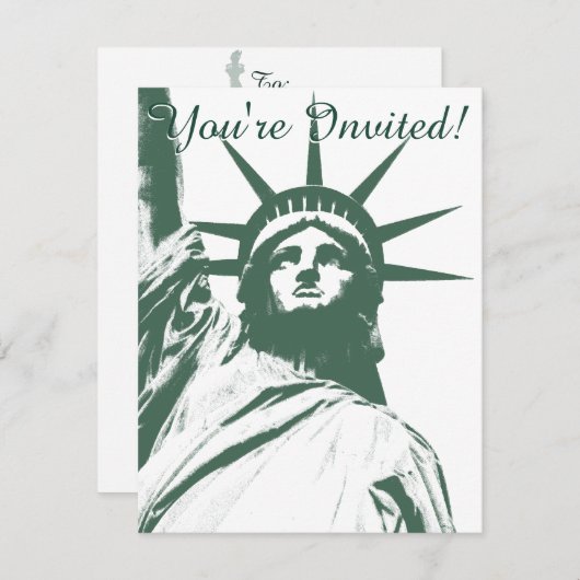 ニューヨーク招待状パーソナライズされたニューヨークRSVP 招待状 (正面/裏面)