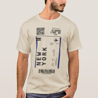 ニューヨーク搭乗券シール付きTシャツ Tシャツ