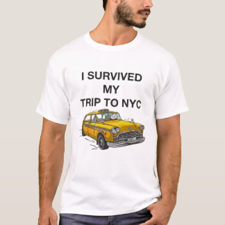 ニューヨーク旅行を生き延びたよ おもしろタクシー Tシャツ