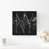 ニューヨーク時計ギフトデコーNYウォールクロック スクエア壁時計 (ホーム)