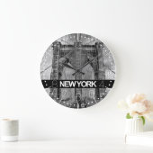 ニューヨーク時計ブルックリンブリッジ ラージ壁時計 (ホーム)