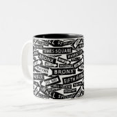 ニューヨーク有名な通りシンボルや象徴お土産 ツートーンマグカップ (正面左)