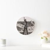 ニューヨーク港の自由の女神 ラウンド壁時計 (ホーム)