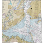 ニューヨーク港航海の港の図表12327 シャワーカーテン (正面)