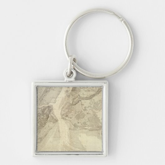 ニューヨーク湾と港と環境の地図 キーホルダー (正面)