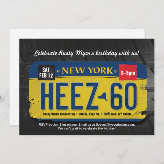 ニューヨーク男子60誕生日招待状 招待状 (正面/裏面)