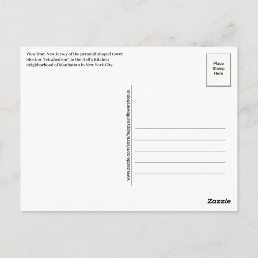 ニューヨーク秋葉書からの挨拶 ポストカード (裏面)