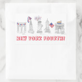ニューヨーク第4回NYC 7月4日愛国米国 長方形シール (バッグ)